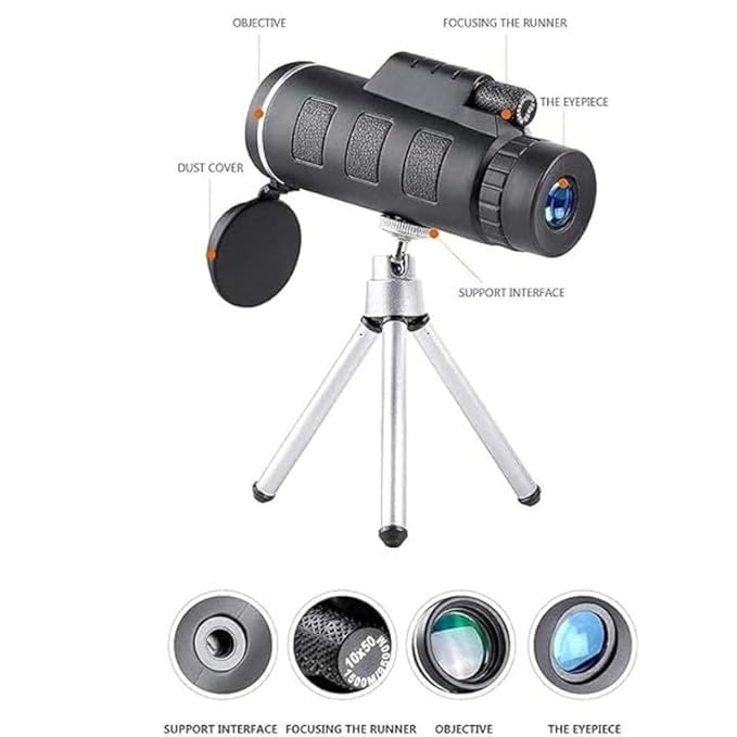 40x60 High Power Monocular Telescope – BAK4 Prism, Waterproof, HD Zoom for Bird Watching, Hiking & Travel