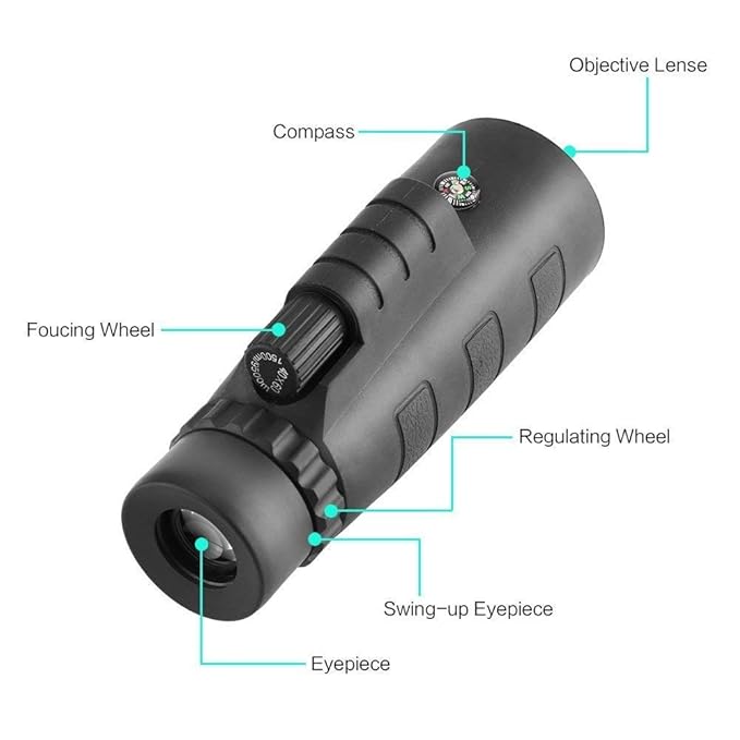 40x60 High Power Monocular Telescope – BAK4 Prism, Waterproof, HD Zoom for Bird Watching, Hiking & Travel